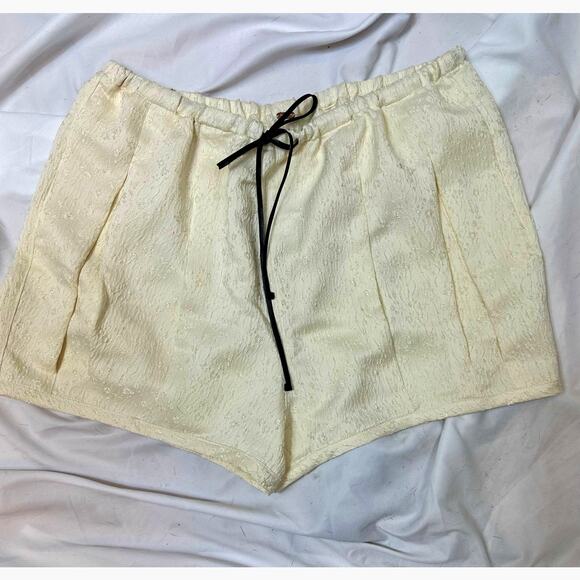 Free People Pearl Satin Shorts Drawstring Waist Tofu L - Picture 9 of 16
